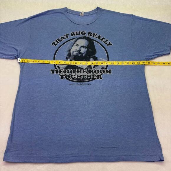 "Rug Really Tied Room Together" The Dude Big Lebowski Movie T Shirt Blue XL VTG - Picture 5 of 7